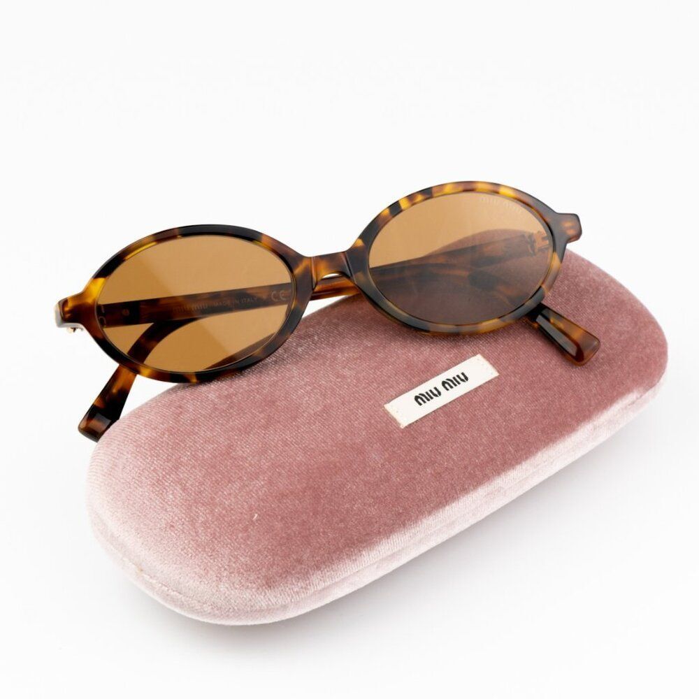 NEW Miu Miu MU04ZS 19P2Z1 REGARD Light Havana Brown  Unisex Sunglasses 0MU 04ZS - Picture 3 of 13